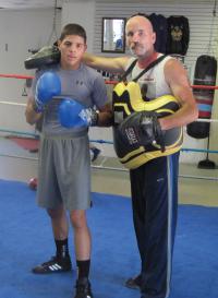 Jose Terrato, left, with trainer Brian Powers.                                                 Photo by Jacob Aguiar